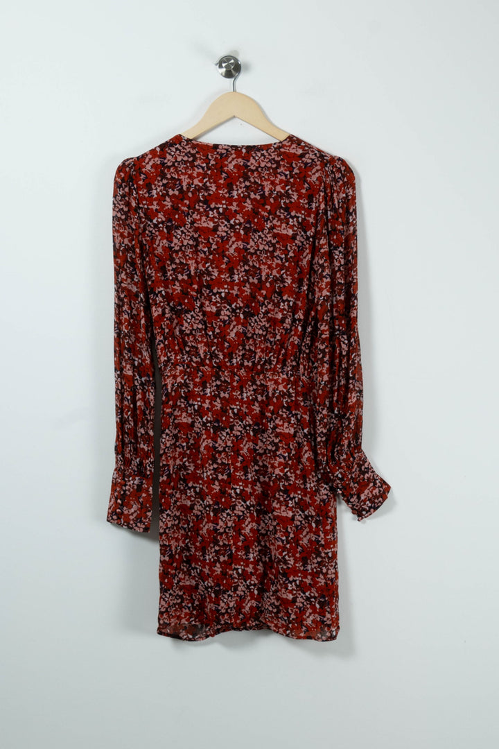 Robe Portefeuille Bordeaux et Rose - Taille S/36 de la marque The Kooples | PARAD90087 - Vendu par Paradigme - Image 4