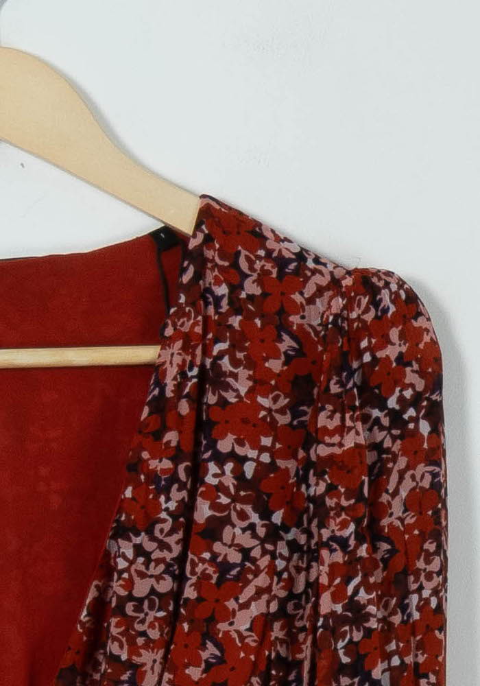 Robe Portefeuille Bordeaux et Rose - Taille S/36 de la marque The Kooples | PARAD90087 - Vendu par Paradigme - Image 3