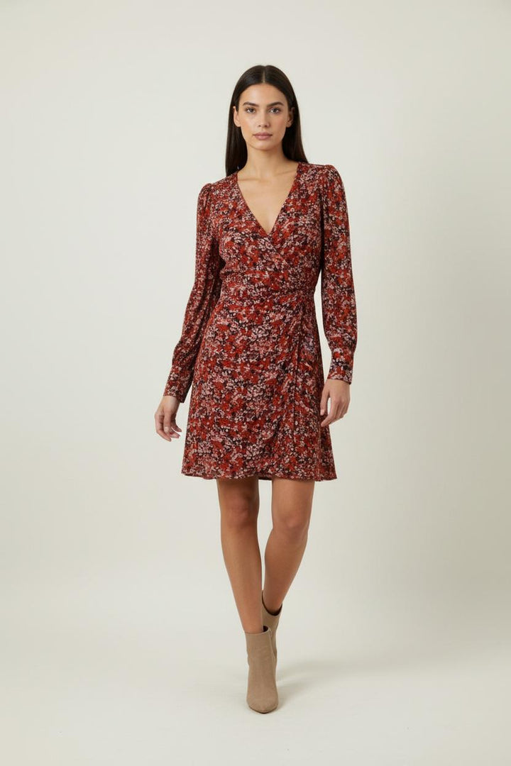 Robe Portefeuille Bordeaux et Rose - Taille S/36 de la marque The Kooples | PARAD90087 - Vendu par Paradigme - Image 1