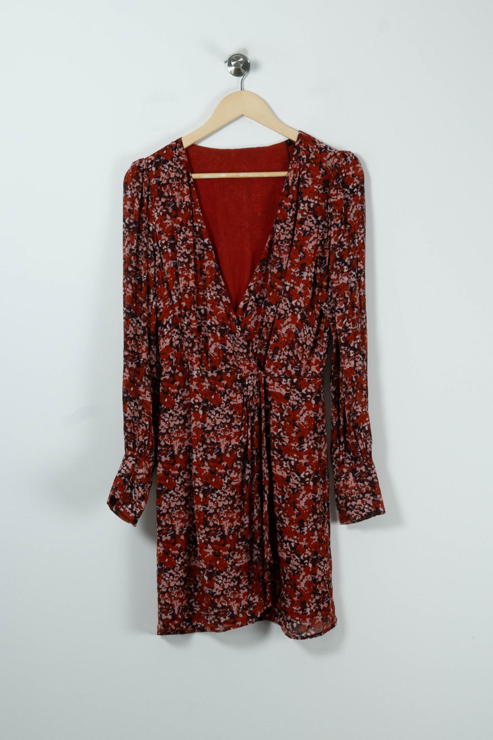 Robe Portefeuille Bordeaux et Rose - Taille S/36 de la marque The Kooples | PARAD90087 - Vendu par Paradigme - Image 2