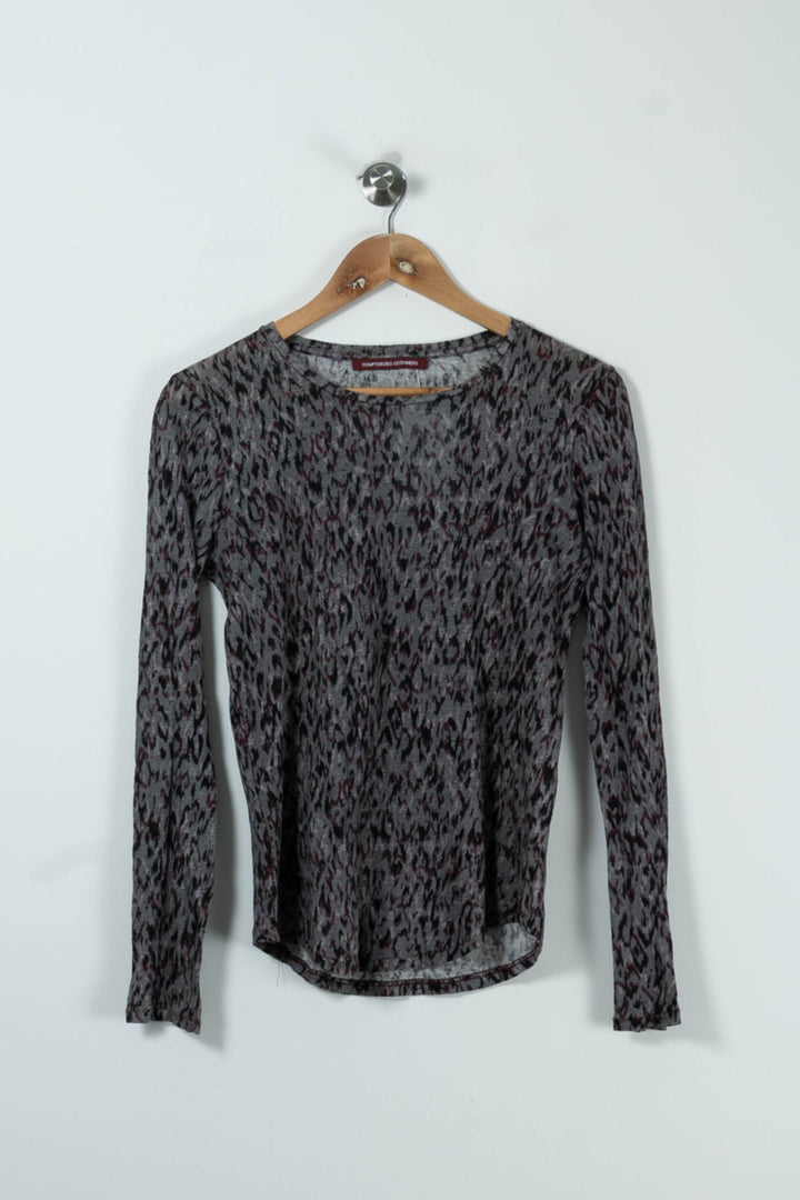 T-shirt Manches Longues Gris et Noir - Taille S/36 de la marque Comptoir des Cotonniers | PARAD90090 - Vendu par Paradigme - Image 2