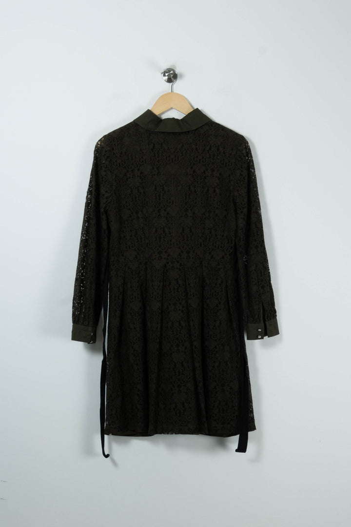 Robe Chemise Verte et Noire - Taille L/40 de la marque Claudie Pierlot | PARAD90094 - Vendu par Paradigme - Image 4