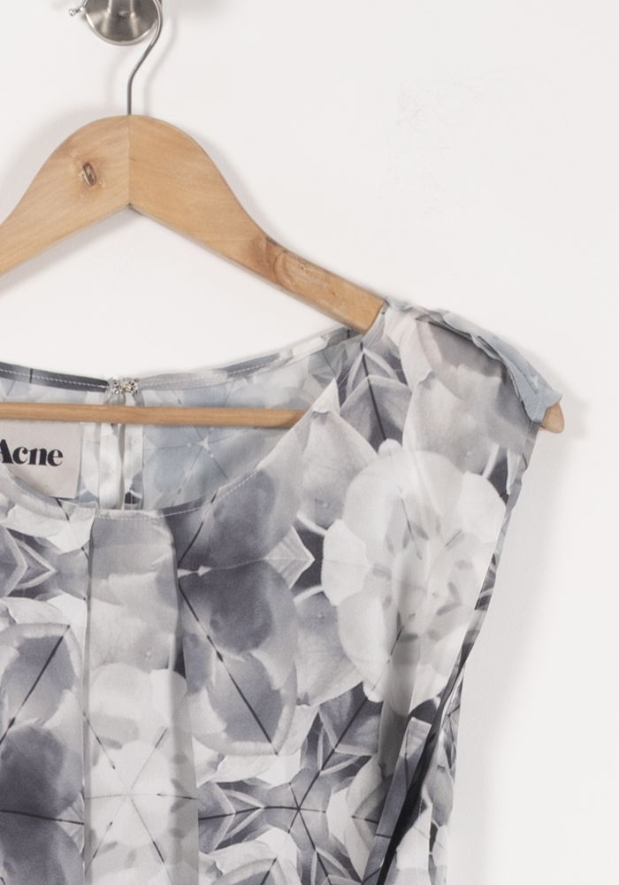Robe Longue Grise et Blanche - Taille XS/34 de la marque Acne Studios | PARAD90107 - Vendu par Paradigme - Image 3