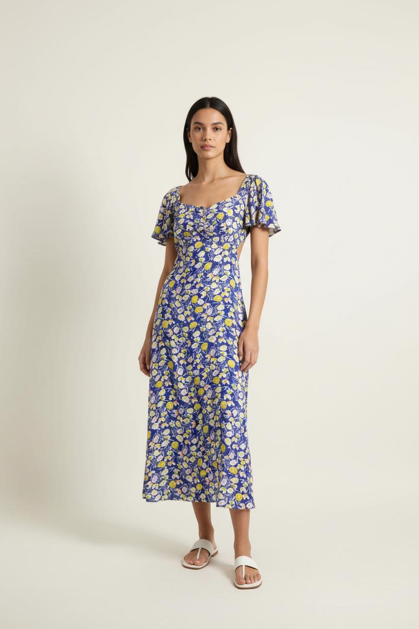 Robe Longue Bleue et Jaune - Taille M/38 de la marque Karl Marc John | PARAD90117 - Vendu par Paradigme - Image 1