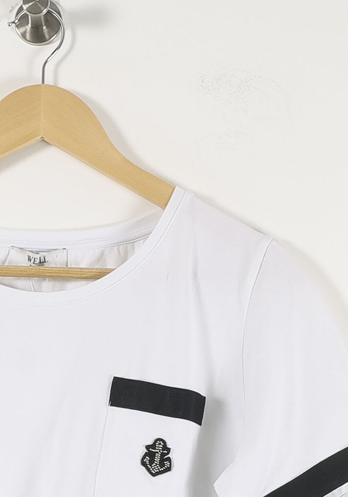 T-shirt Blanc et Noir - Taille XXL/44 de la marque Weill | PARAD90123 - Vendu par Paradigme - Image 3