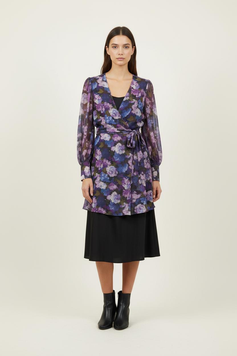 Robe Portefeuille Violette et Bleue - Taille S/36 de la marque The Kooples | PARAD90148 - Vendu par Paradigme - Image 1