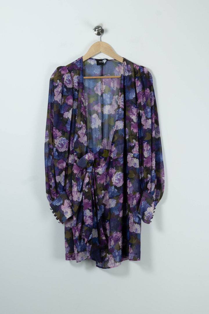Robe Portefeuille Violette et Bleue - Taille S/36 de la marque The Kooples | PARAD90148 - Vendu par Paradigme - Image 2