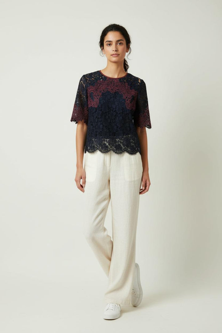 Blouse Bleu et Bordeaux - Taille S/36 de la marque Sandro | PARAD90164 - Vendu par Paradigme - Image 1