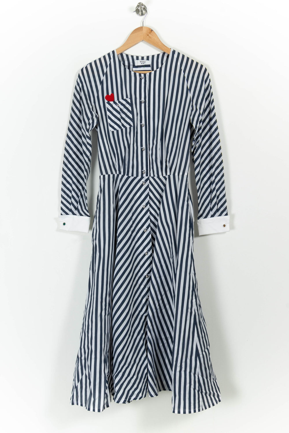Robe Chemise Rayée Bleue et Blanche - Taille S/36 de la marque Weill | PARAD90223 - Vendu par Paradigme - Image 2