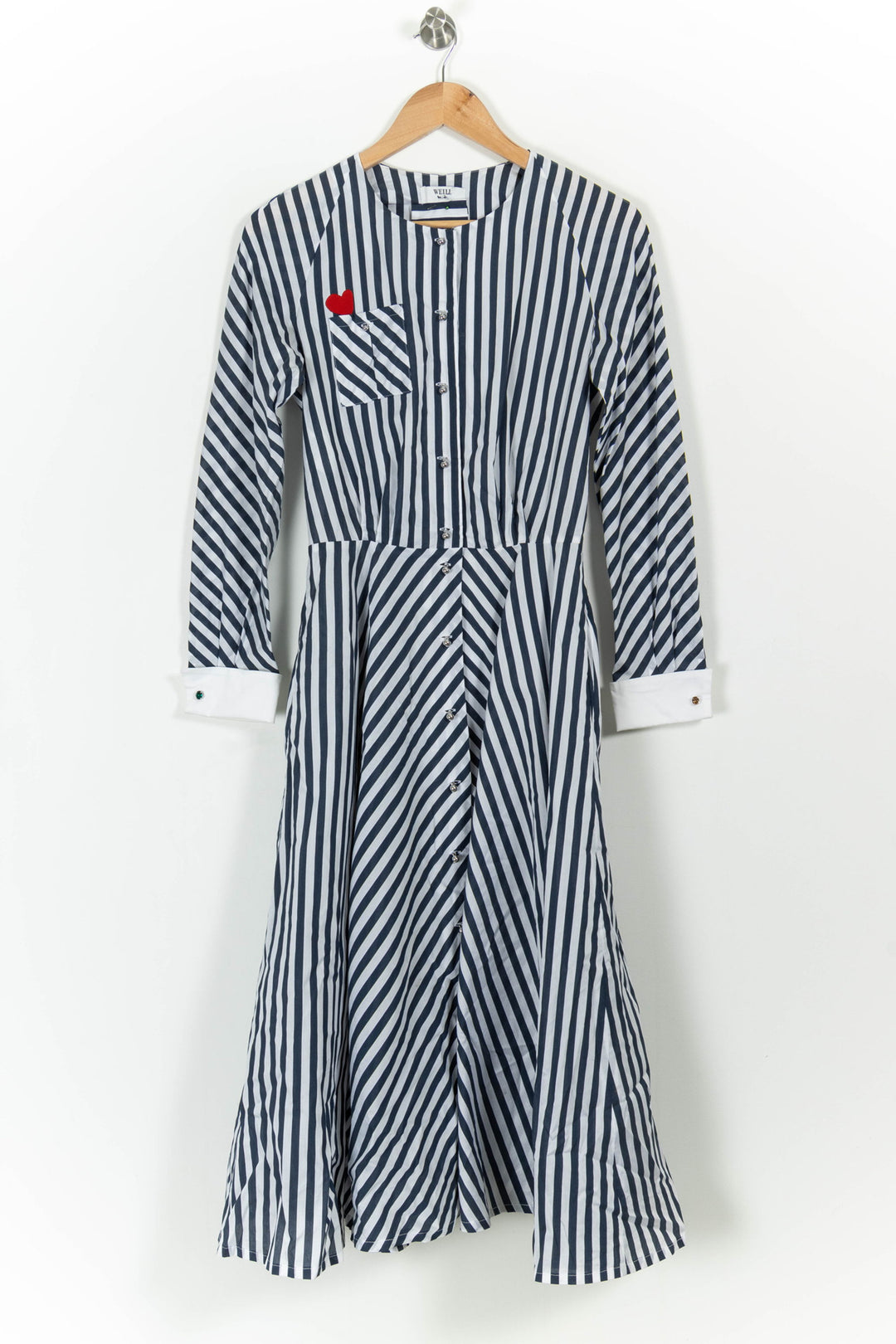 Robe Chemise Rayée Bleue et Blanche - Taille S/36 de la marque Weill | PARAD90223 - Vendu par Paradigme - Image 2