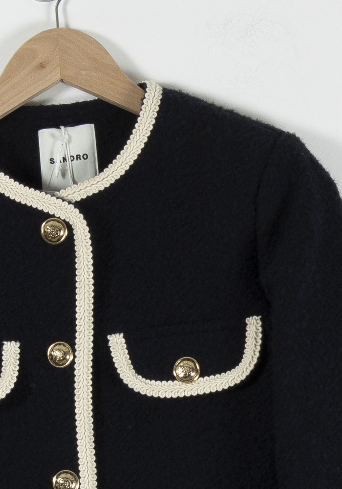 Veste Bleu et Blanc - Taille XS/34 de la marque Sandro | PARAD90233 - Vendu par Paradigme - Image 3
