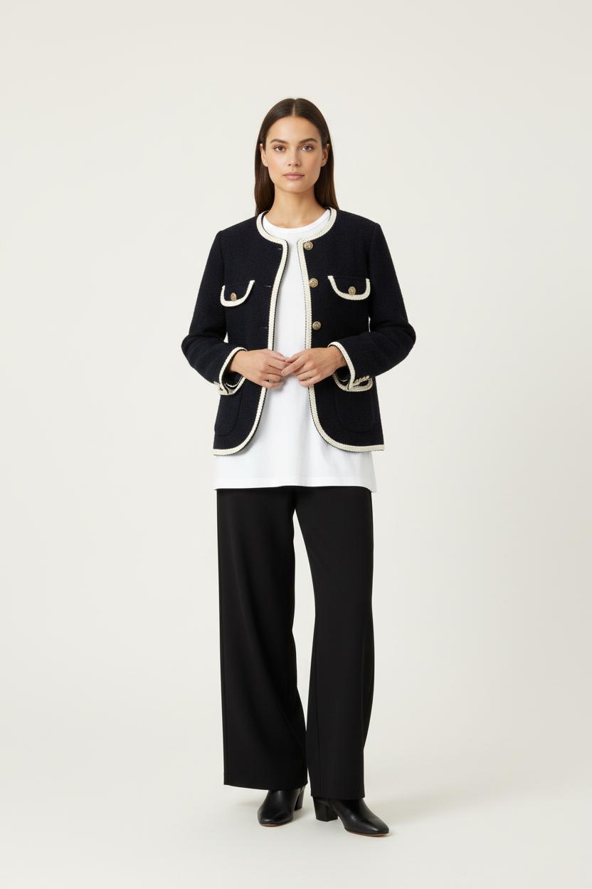 Veste Bleu et Blanc - Taille XS/34 de la marque Sandro | PARAD90233 - Vendu par Paradigme - Image 1