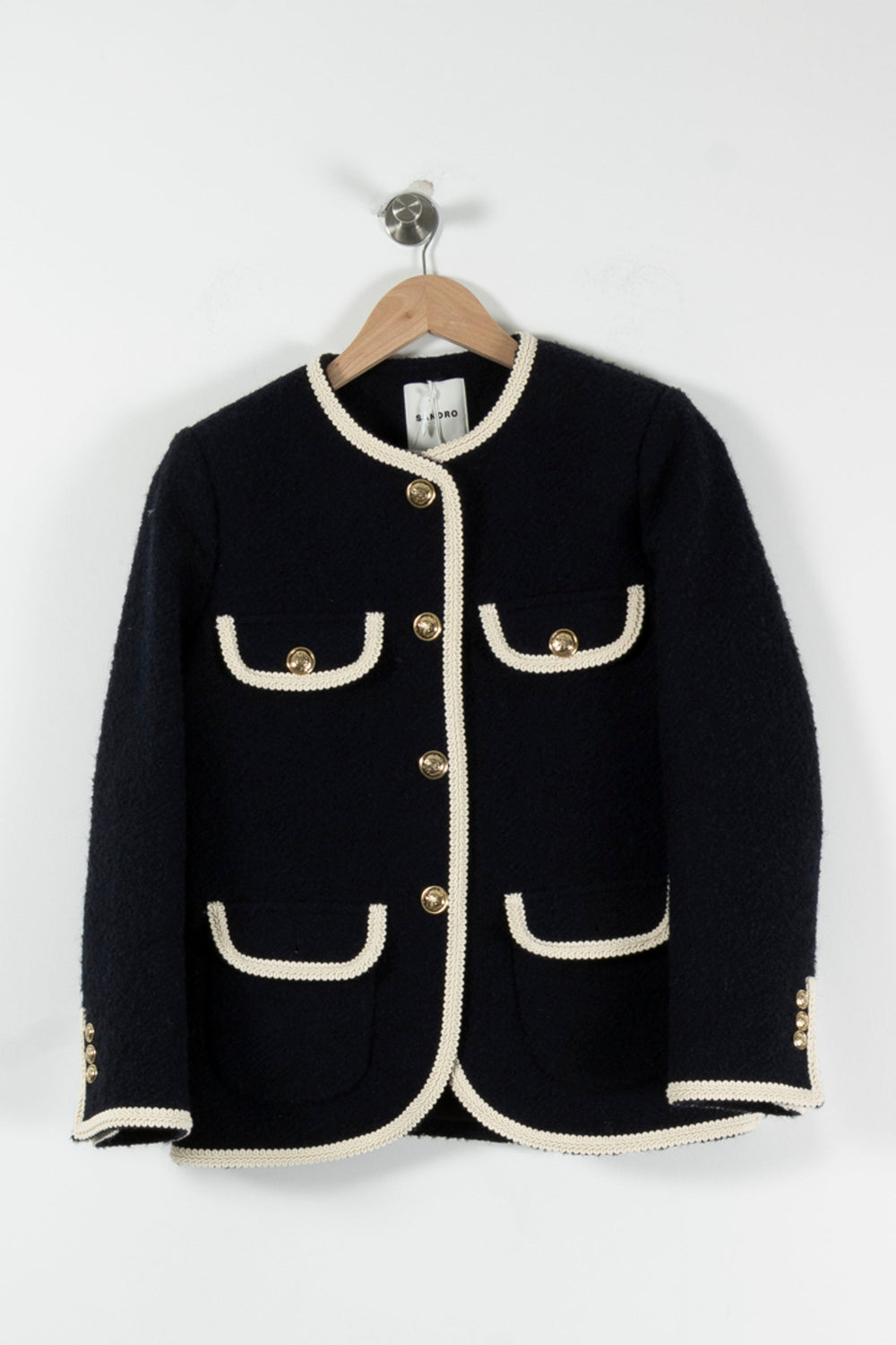 Veste Bleu et Blanc - Taille XS/34 de la marque Sandro | PARAD90233 - Vendu par Paradigme - Image 2