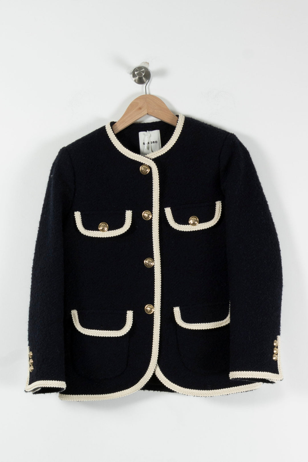 Veste Bleu et Blanc - Taille XS/34 de la marque Sandro | PARAD90233 - Vendu par Paradigme - Image 2