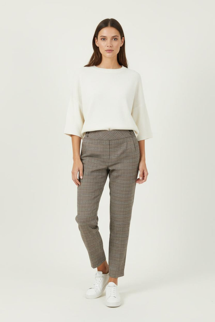 Pantalon Carreaux Marron - Taille L/40 de la marque Kookai | PARAD90290 - Vendu par Paradigme - Image 1