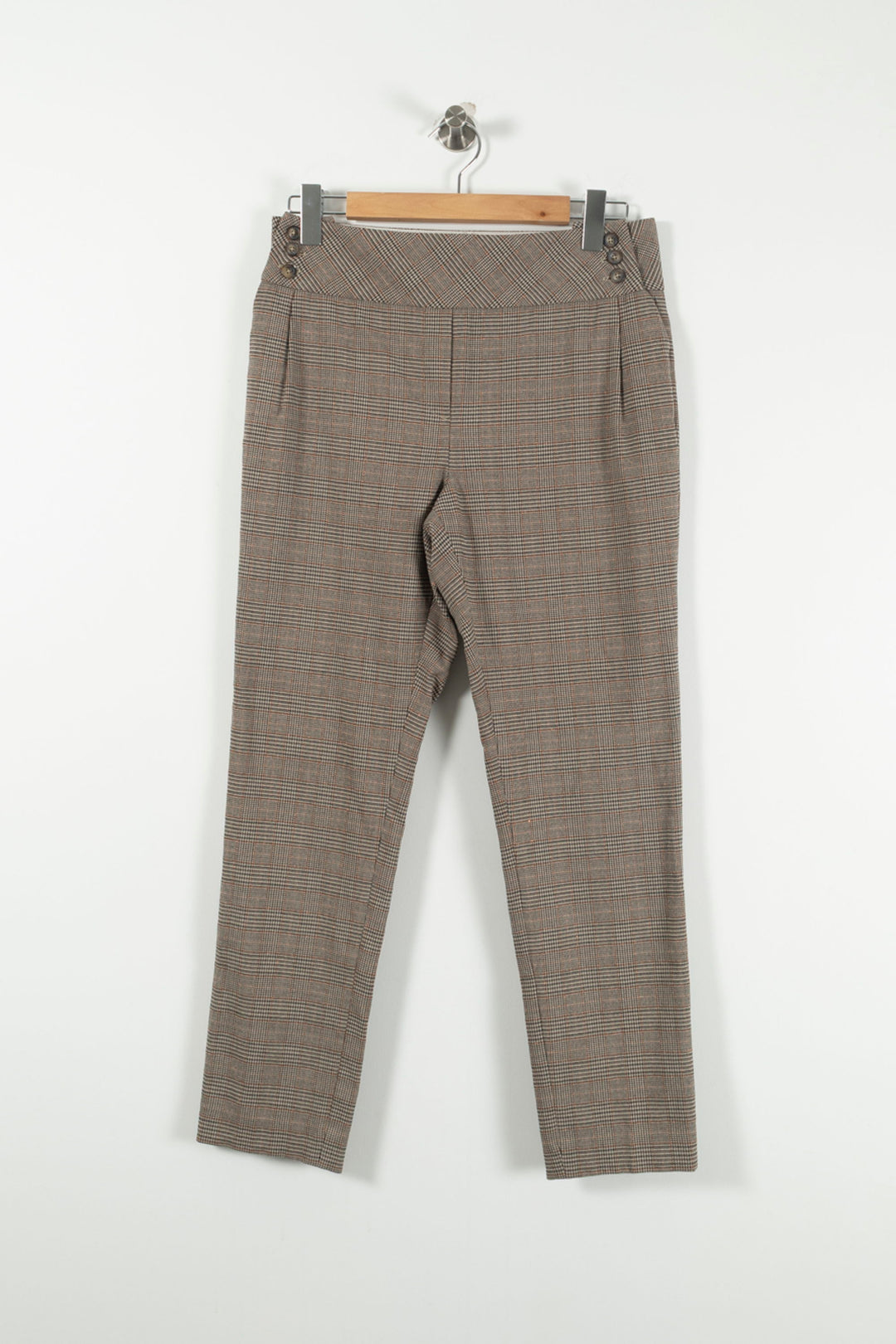 Pantalon Carreaux Marron - Taille L/40 de la marque Kookai | PARAD90290 - Vendu par Paradigme - Image 2