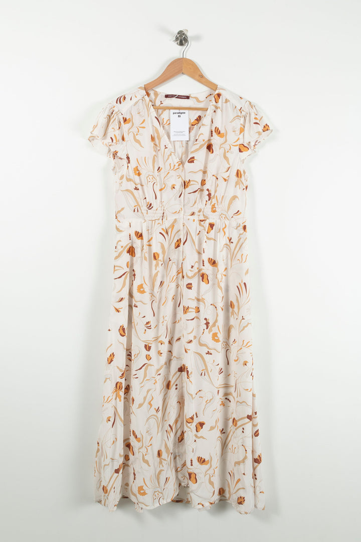 Robe Longue Blanche et Marron - Taille L/40 de la marque Comptoir des Cotonniers | PARAD90294 - Vendu par Paradigme - Image 2