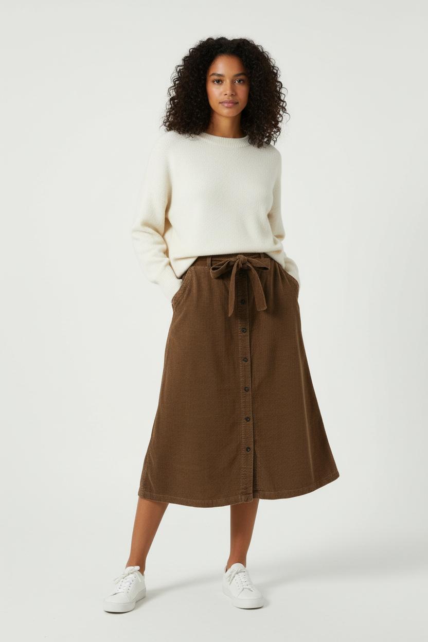 Jupe Midi Marron - Taille L/40 de la marque Caroll | PARAD90299 - Vendu par Paradigme - Image 1