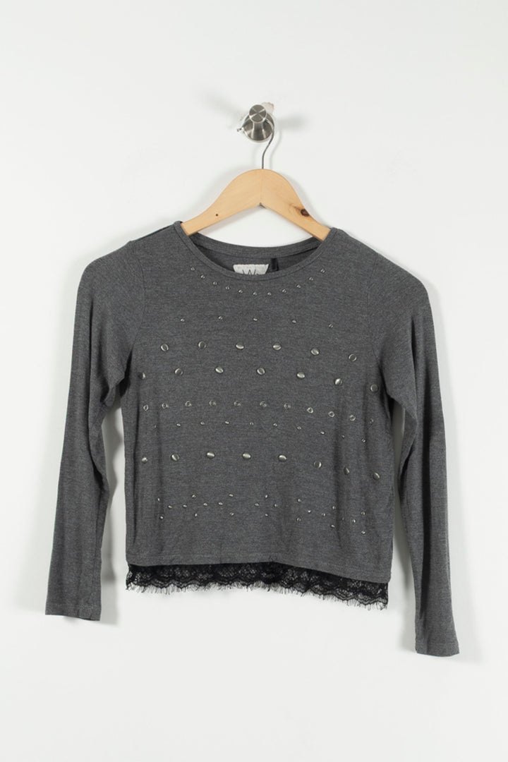 Sweat Gris - Taille XXS/32 de la marque IKKS | PARAD90308 - Vendu par Paradigme - Image 2