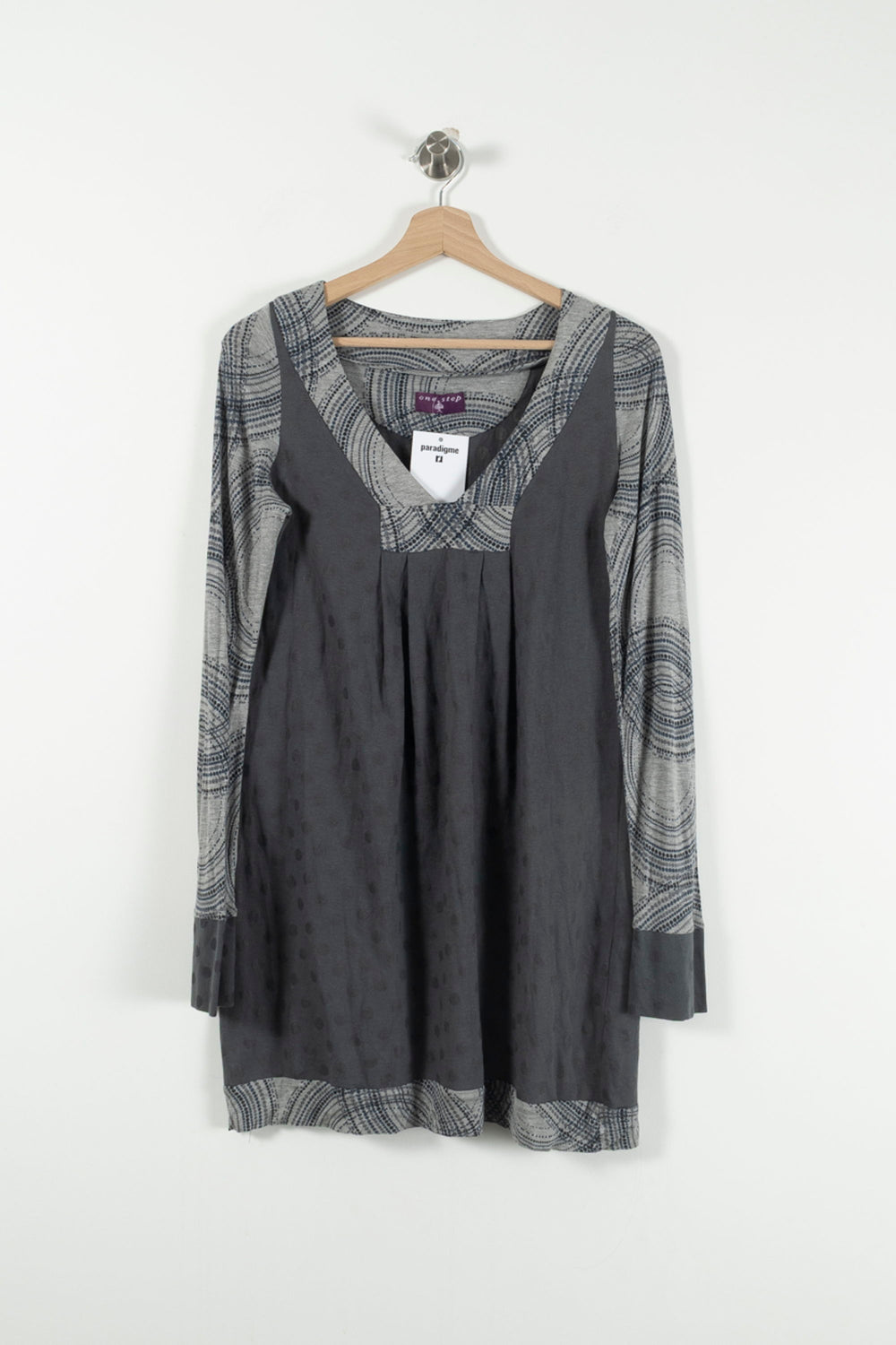 Robe Courte Grise et Grise Clair - Taille M/38 de la marque One Step | PARAD90323 - Vendu par Paradigme - Image 2