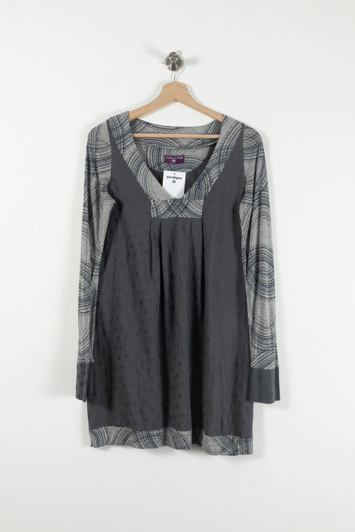 Robe Courte Grise et Grise Clair - Taille M/38 de la marque One Step | PARAD90323 - Vendu par Paradigme - Image 2