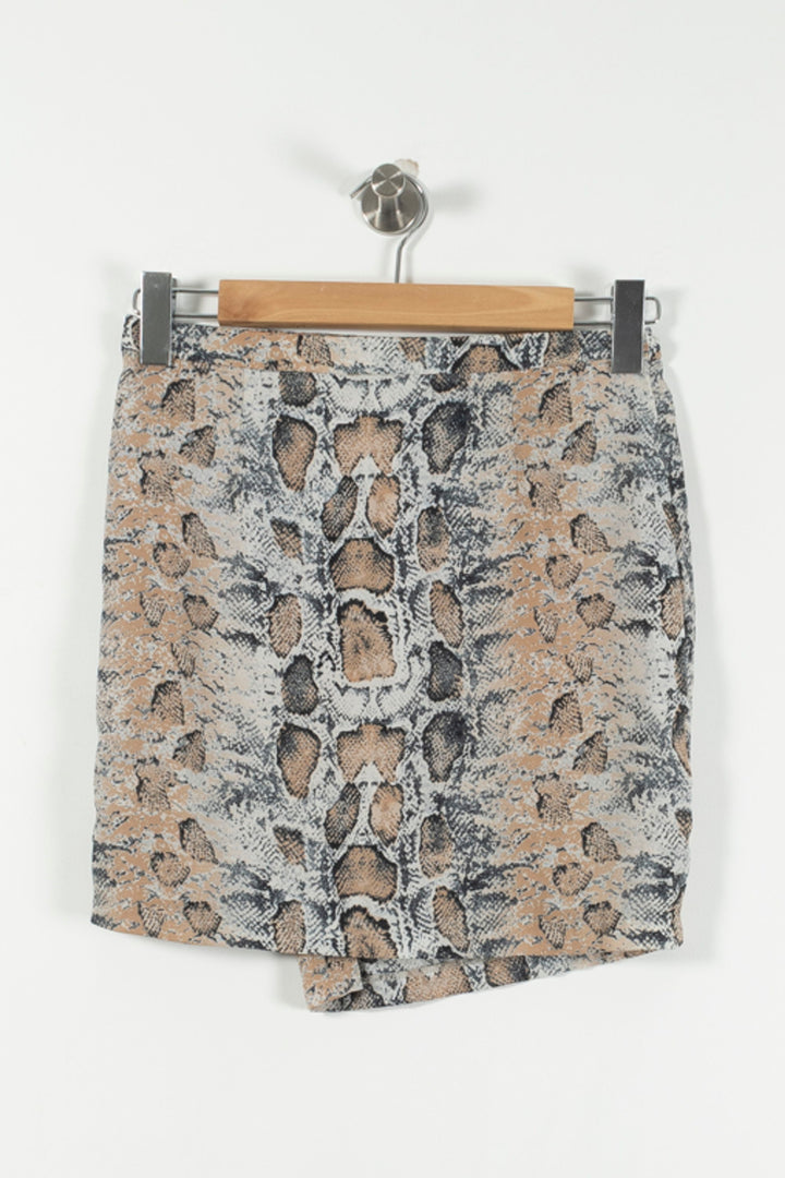 Jupe Portefeuille Beige et Gris - Taille S/36 de la marque Suncoo | PARAD90326 - Vendu par Paradigme - Image 4