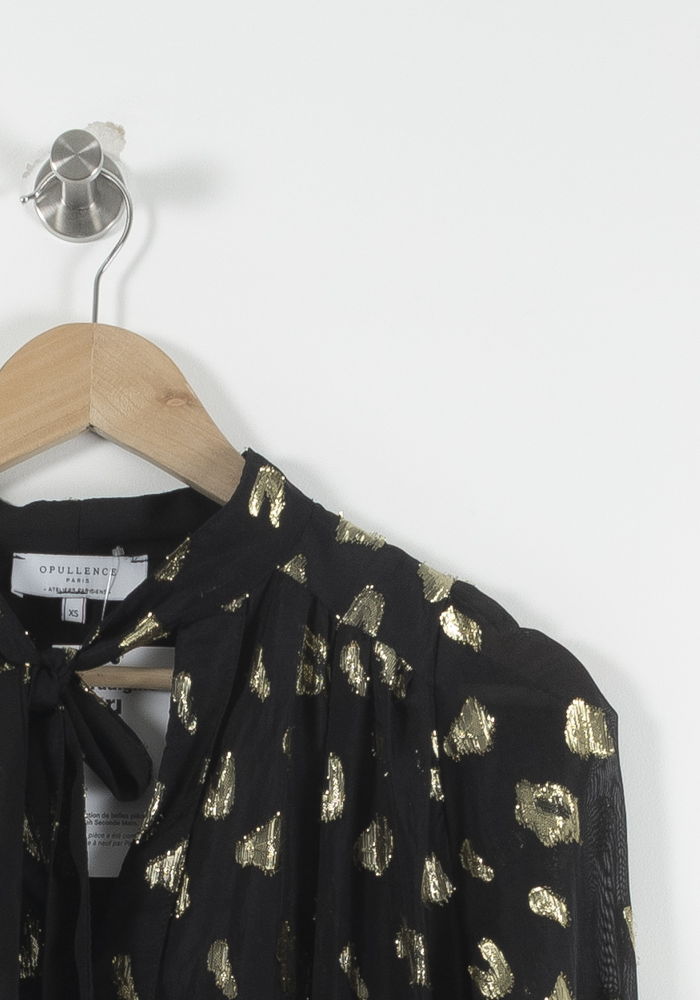 Robe Midi Noire et Dorée - Taille XS/34 de la marque Opullence | PARAD90328 - Vendu par Paradigme - Image 3