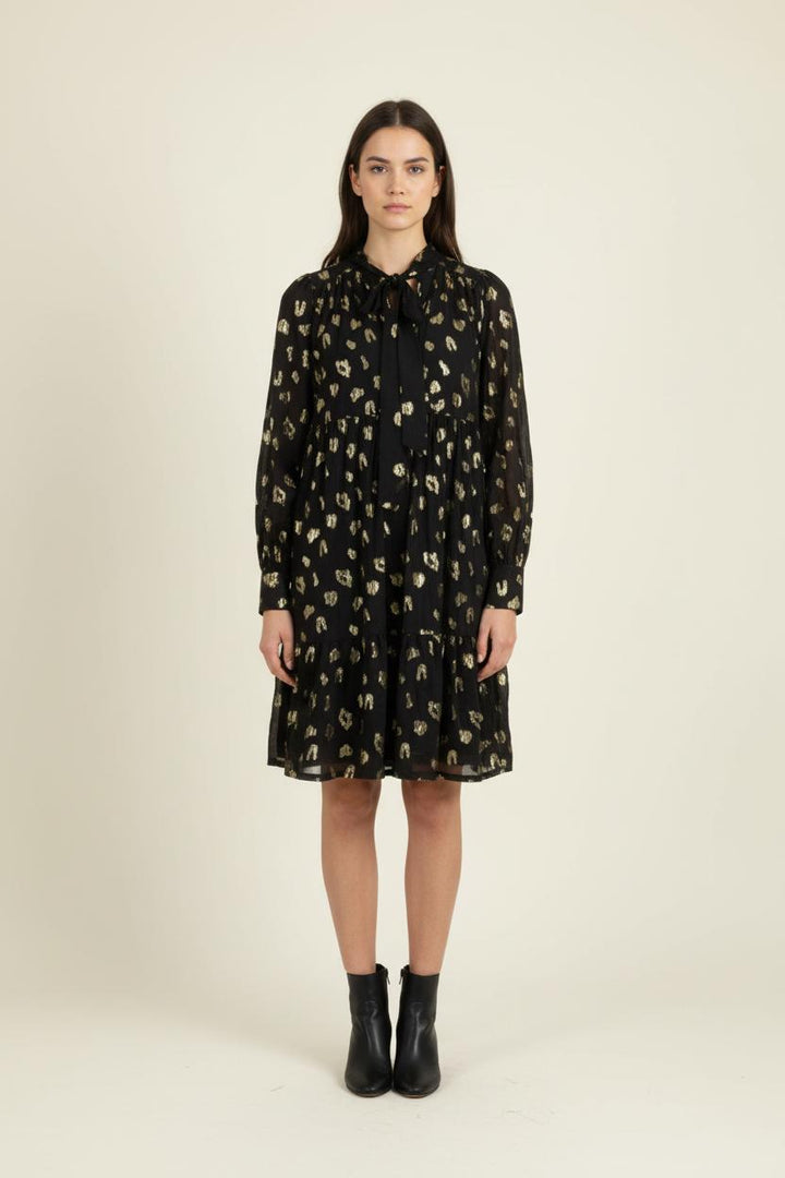 Robe Midi Noire et Dorée - Taille XS/34 de la marque Opullence | PARAD90328 - Vendu par Paradigme - Image 1