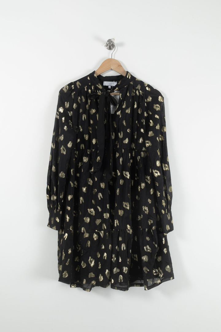 Robe Midi Noire et Dorée - Taille XS/34 de la marque Opullence | PARAD90328 - Vendu par Paradigme - Image 2