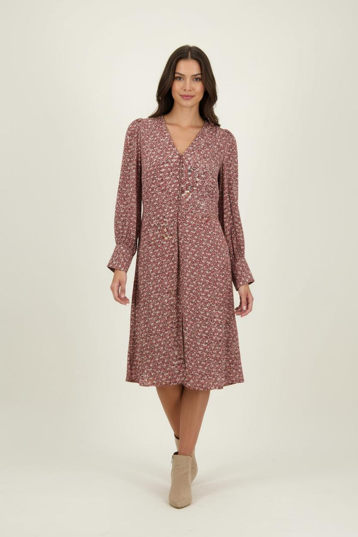 Robe Fleurie Rouge et Blanche - Taille S/36 de la marque Caroll | PARAD90339 - Vendu par Paradigme - Image 1