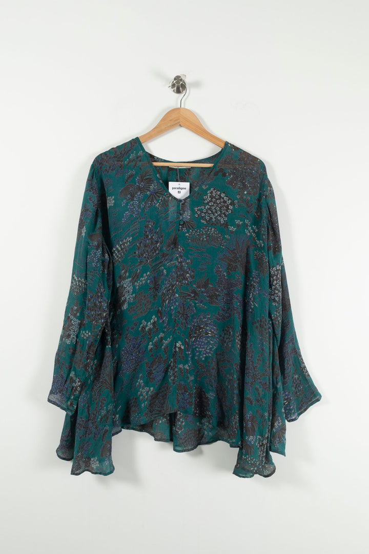 Blouse Verte et Noire - Taille T.U. de la marque Mes Demoiselles Paris | PARAD90342 - Vendu par Paradigme - Image 2