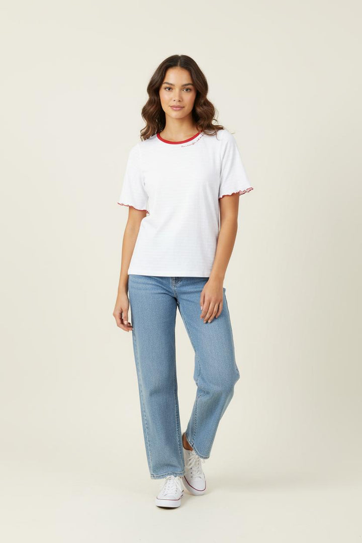 Tee-shirt Blanc et Rouge - Taille S/36 de la marque Karl Marc John | PARAD90347 - Vendu par Paradigme - Image 1