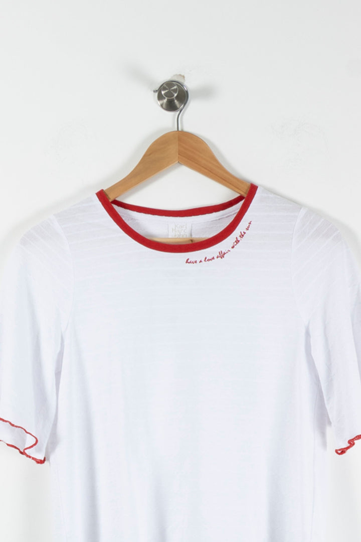 Tee-shirt Blanc et Rouge - Taille S/36 de la marque Karl Marc John | PARAD90347 - Vendu par Paradigme - Image 2