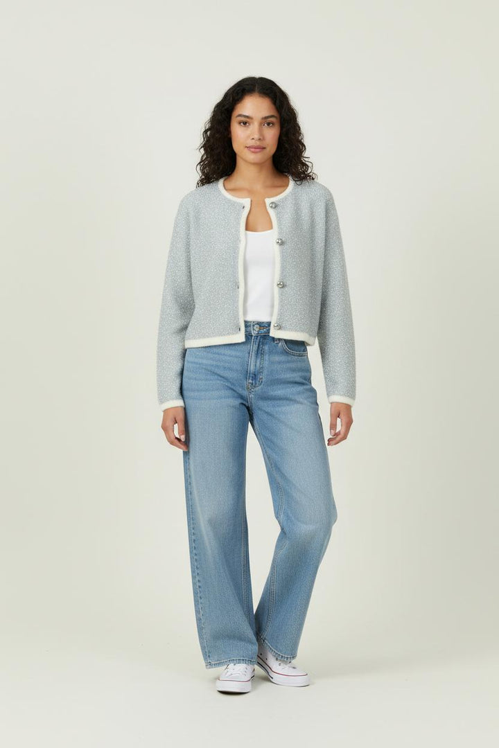 Gilet Gris et Blanc - Taille M/38 de la marque Kookai | PARAD90378 - Vendu par Paradigme - Image 1