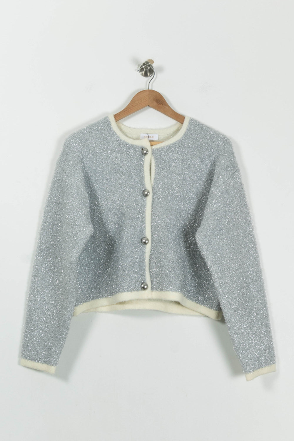 Gilet Gris et Blanc - Taille M/38 de la marque Kookai | PARAD90378 - Vendu par Paradigme - Image 2