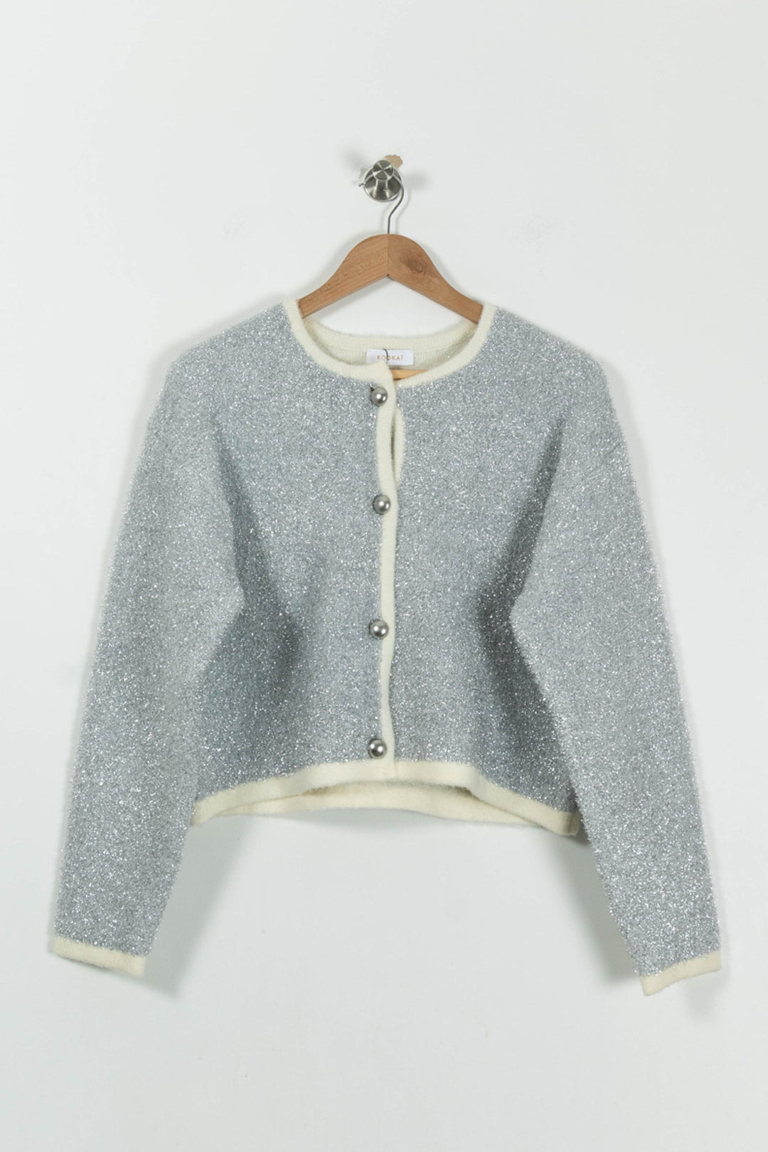 Gilet Gris et Blanc - Taille M/38 de la marque Kookai | PARAD90378 - Vendu par Paradigme - Image 2