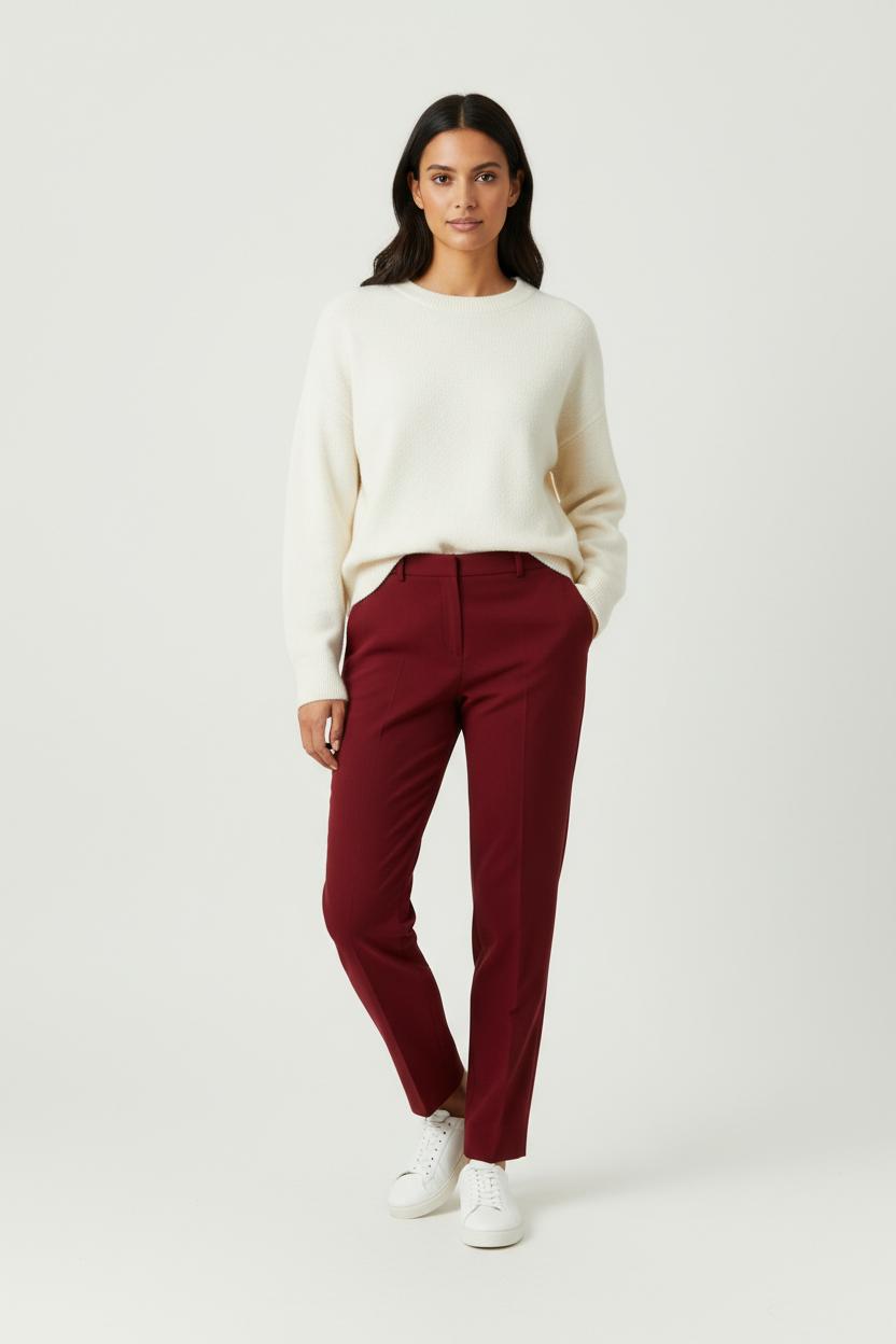 Pantalon De Tailleur Bordeaux - Taille XL/42 de la marque Maison 123 | PARAD90391 - Vendu par Paradigme - Image 1