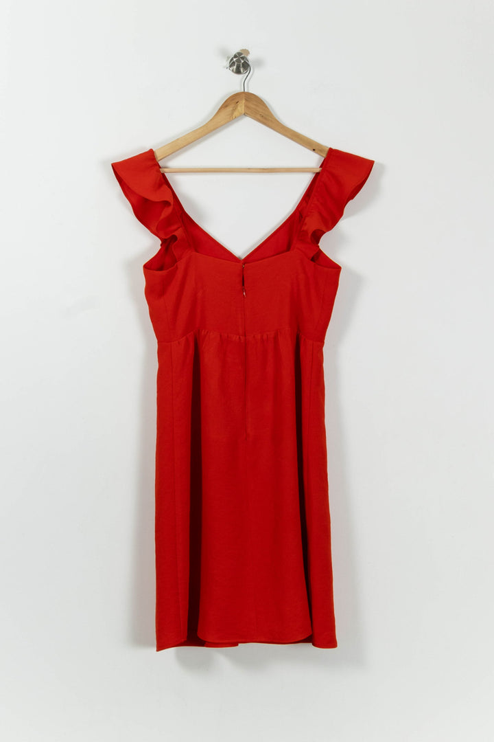 Robe Volantée Rouge - Taille M/38 de la marque Sézane | PARAD90408 - Vendu par Paradigme - Image 4