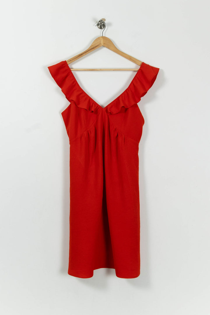 Robe Volantée Rouge - Taille M/38 de la marque Sézane | PARAD90408 - Vendu par Paradigme - Image 2