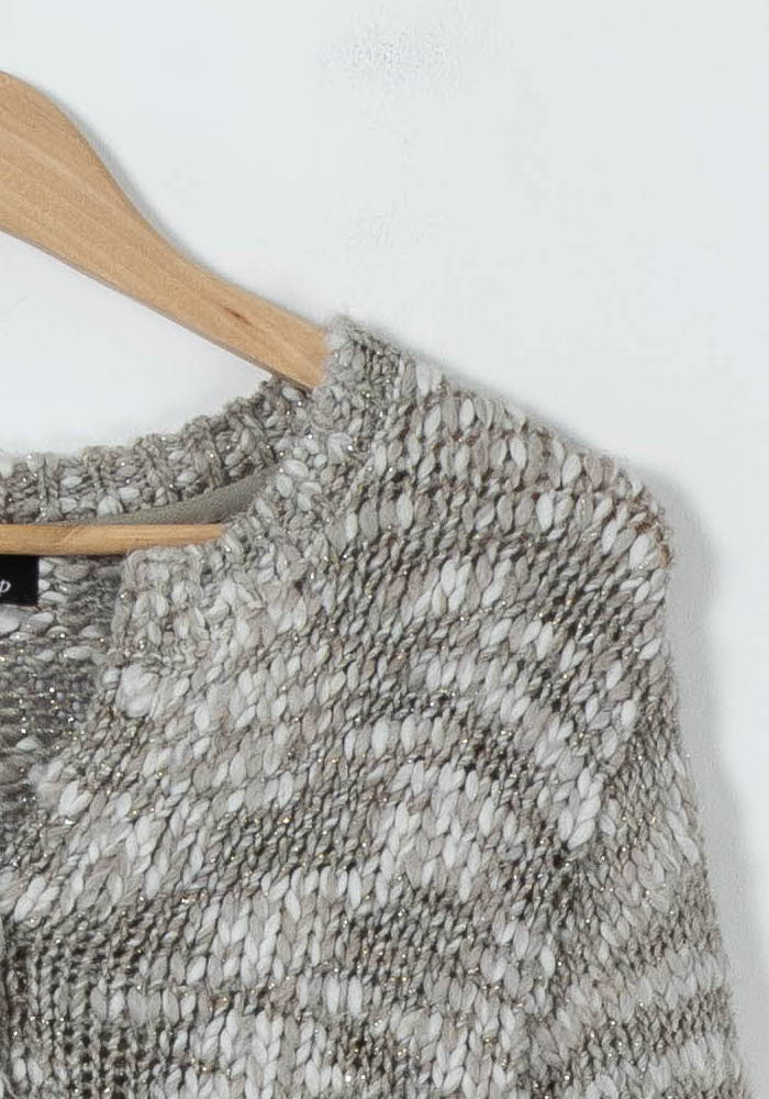 Cardigan Beige et Blanc - Taille XS/34 de la marque One Step | PARAD90414 - Vendu par Paradigme - Image 3