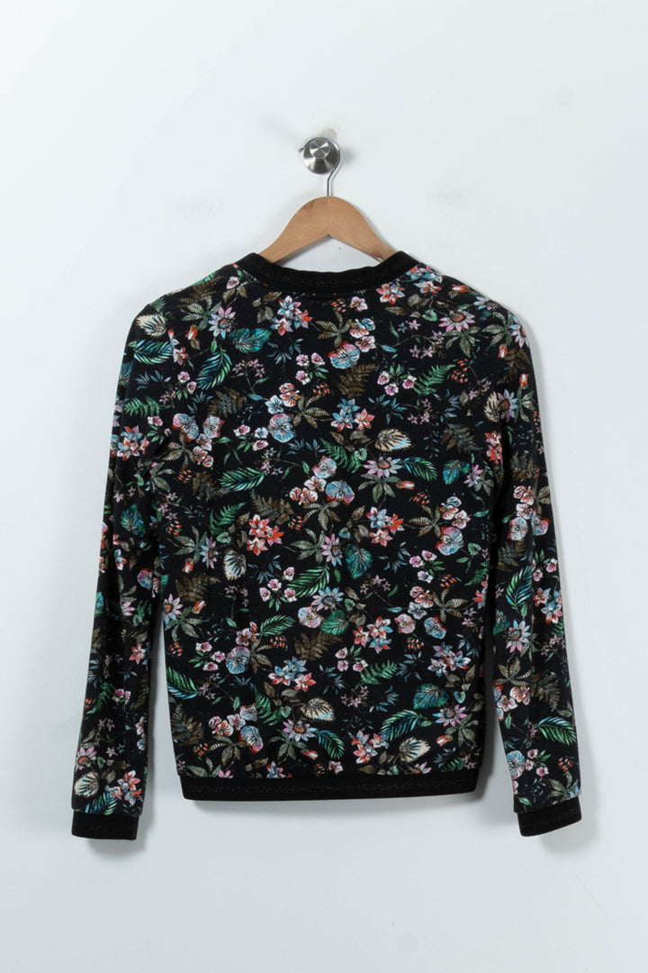 Blouson Noir à Motifs Floraux - Taille XS/34 de la marque One Step | PARAD90417 - Vendu par Paradigme - Image 4