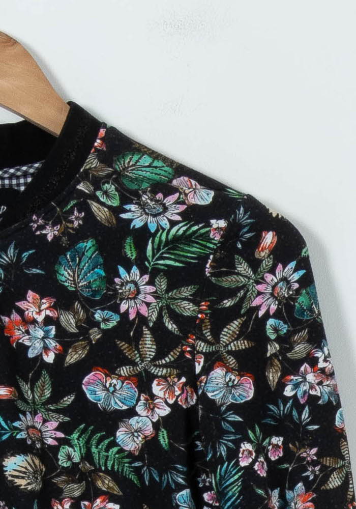 Blouson Noir à Motifs Floraux - Taille XS/34 de la marque One Step | PARAD90417 - Vendu par Paradigme - Image 3