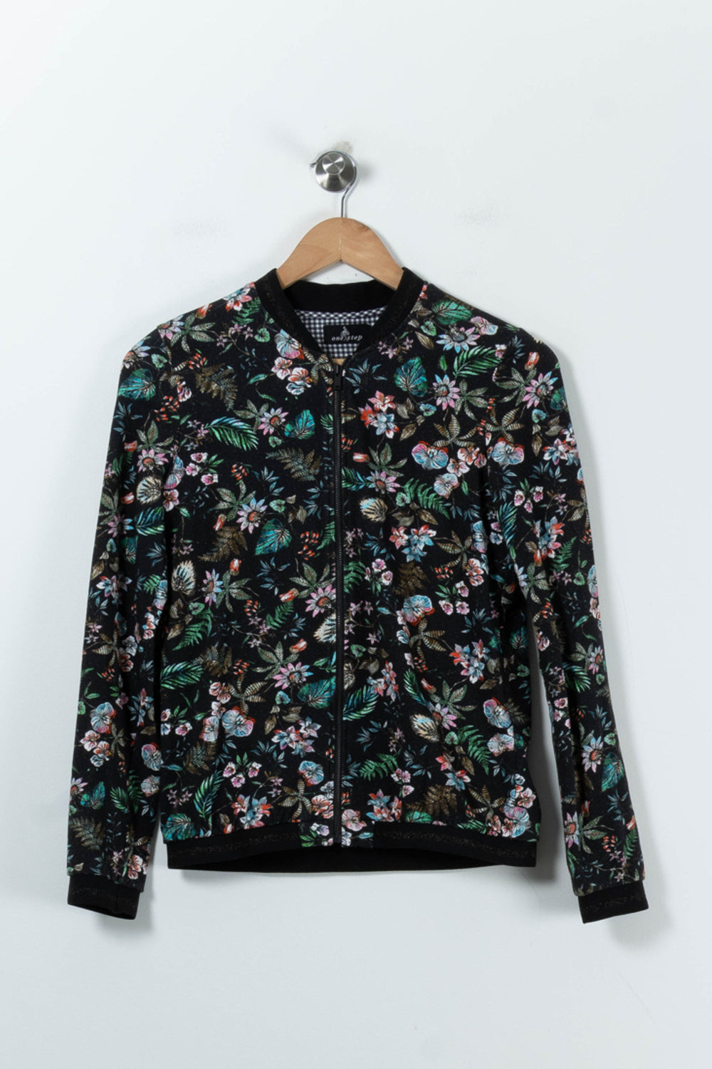 Blouson Noir à Motifs Floraux - Taille XS/34 de la marque One Step | PARAD90417 - Vendu par Paradigme - Image 2