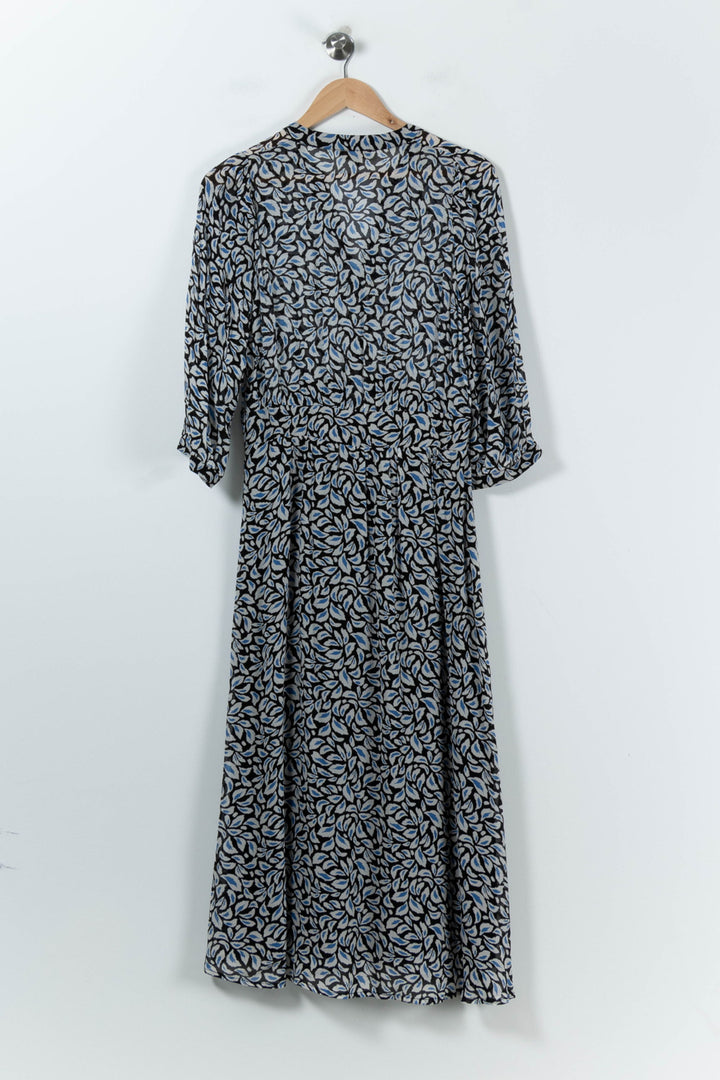 Robe Midi Bleue et Noire - Taille M/38 de la marque Caroll | PARAD90423 - Vendu par Paradigme - Image 4