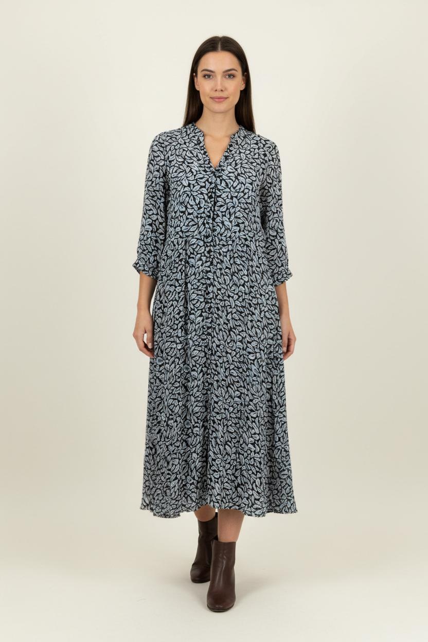 Robe Midi Bleue et Noire - Taille M/38 de la marque Caroll | PARAD90423 - Vendu par Paradigme - Image 1