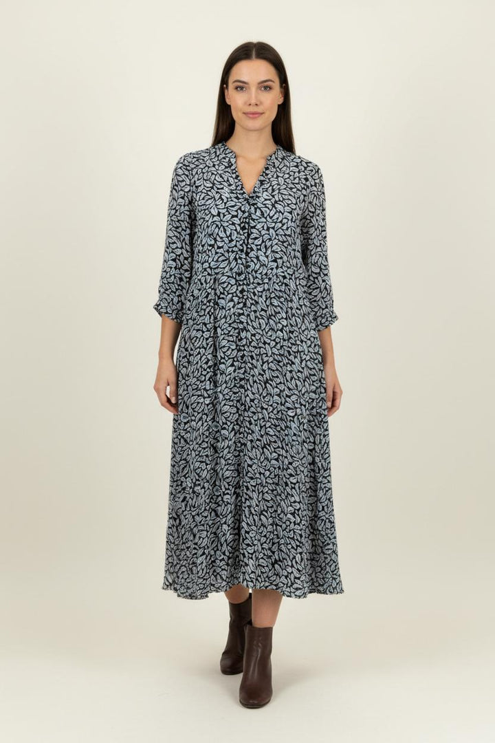 Robe Midi Bleue et Noire - Taille M/38 de la marque Caroll | PARAD90423 - Vendu par Paradigme - Image 1