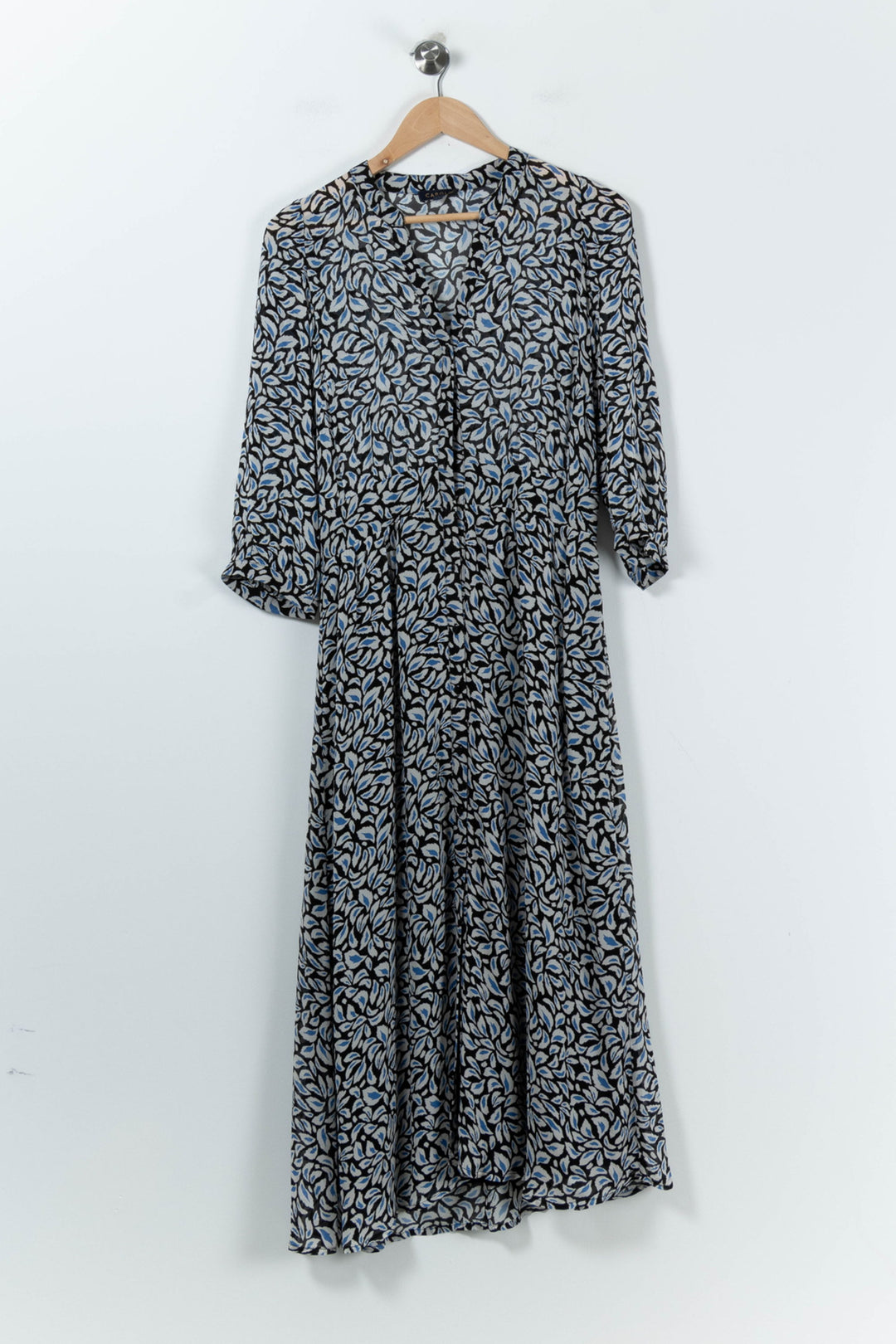 Robe Midi Bleue et Noire - Taille M/38 de la marque Caroll | PARAD90423 - Vendu par Paradigme - Image 2