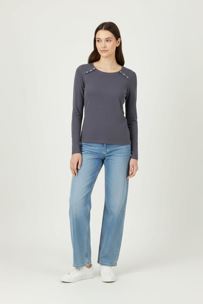 T-shirt Manches Longues Gris - Taille L/40 de la marque Caroll | PARAD90424 - Vendu par Paradigme - Image 1