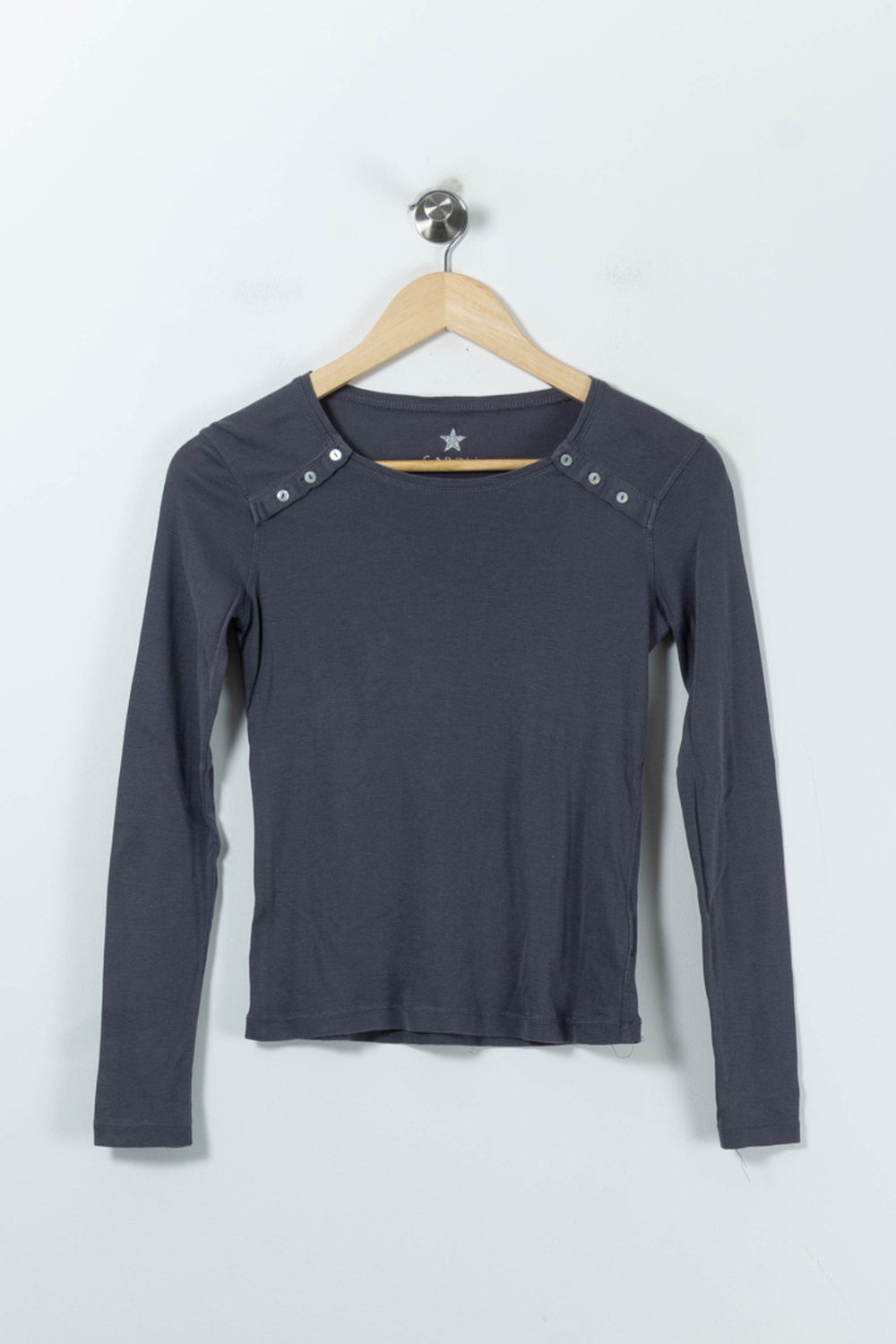 T-shirt Manches Longues Gris - Taille L/40 de la marque Caroll | PARAD90424 - Vendu par Paradigme - Image 2