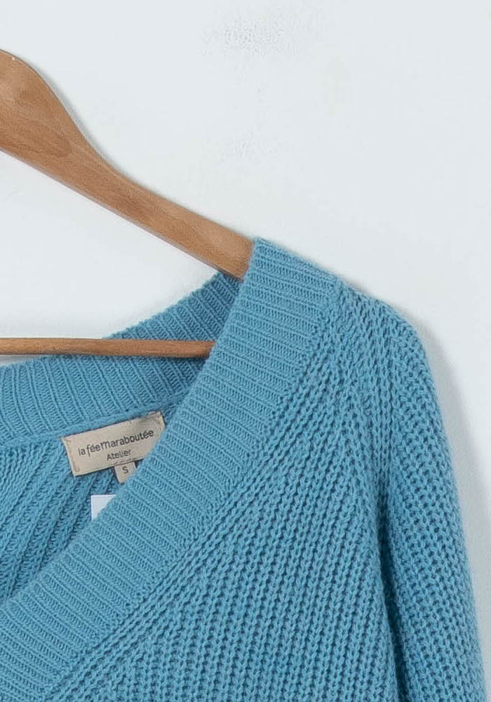 Pull Bleu - Taille S/36 de la marque La Fée Maraboutée | PARAD90435 - Vendu par Paradigme - Image 3